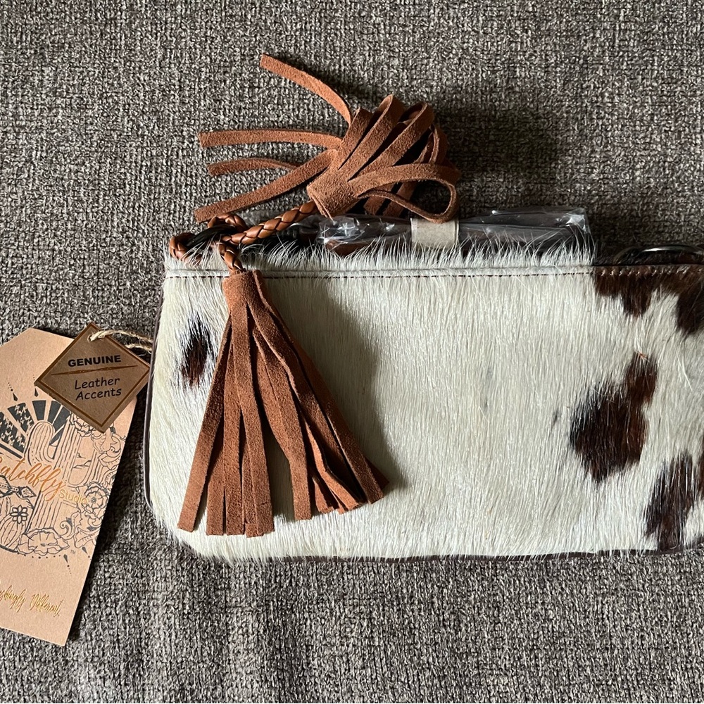 Catchfly Western Women Purse Shoulder leather Tassels Chestnut faux horse horse